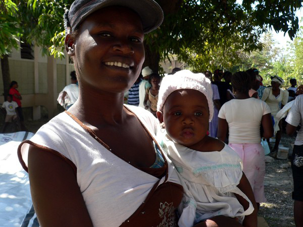 a Haitian woman and child