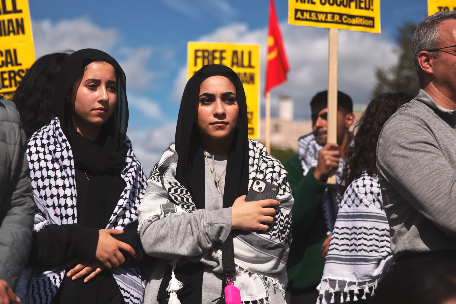 Group of youn women at a Free Palestine protest