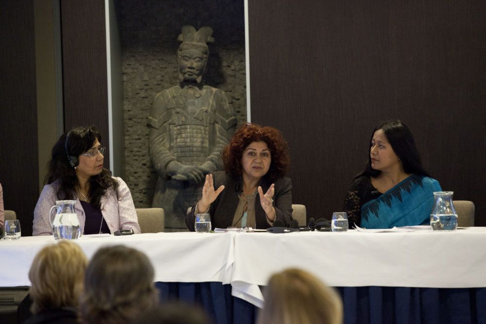 Yanar Mohammed speaks during a panel event